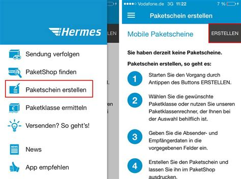 hermes versand paketschein erstellen